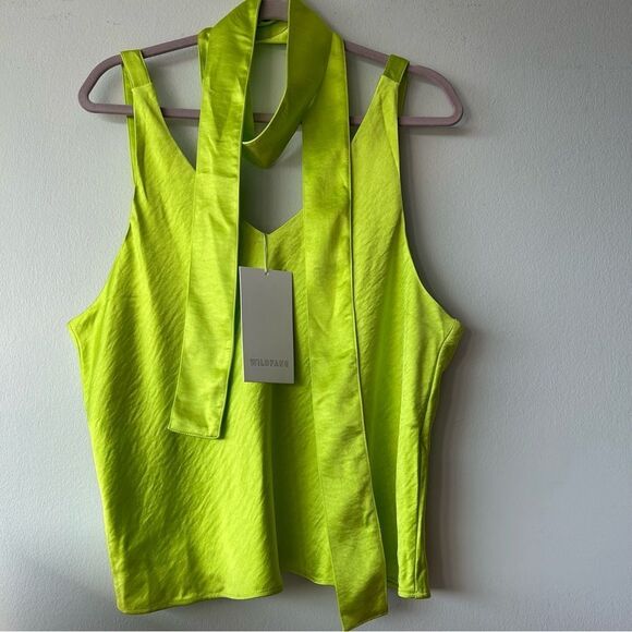 NWT Windfang Tank Top Neon The Empower Satin Cami Adjustable Straps - Picture 1 of 9
